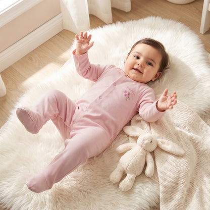 Pack of 5 Juniors Cotton Crew Neck Long Sleeves Sleepsuit with Snap Button Closure