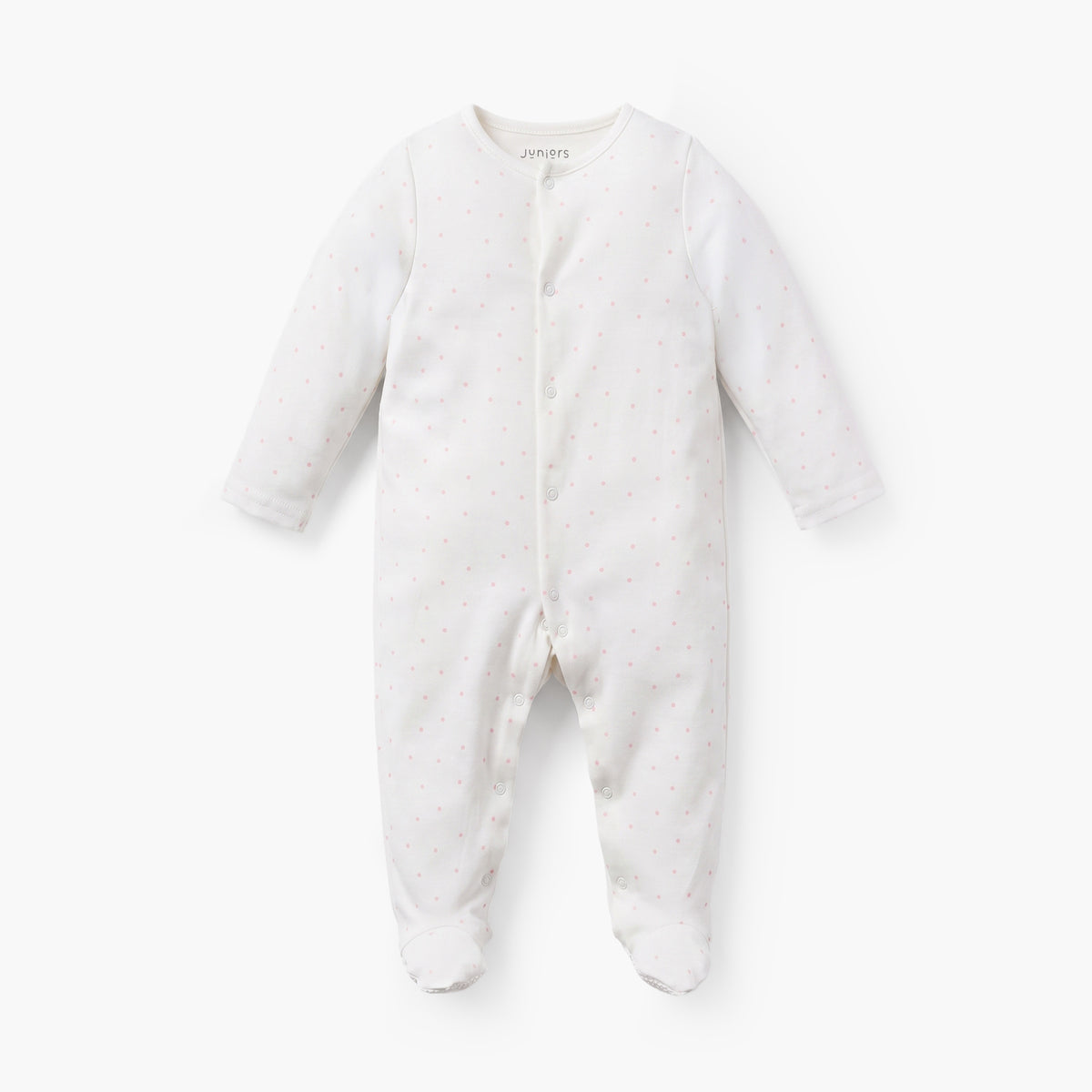 Pack of 5 Juniors Cotton Crew Neck Long Sleeves Sleepsuit with Snap Button Closure