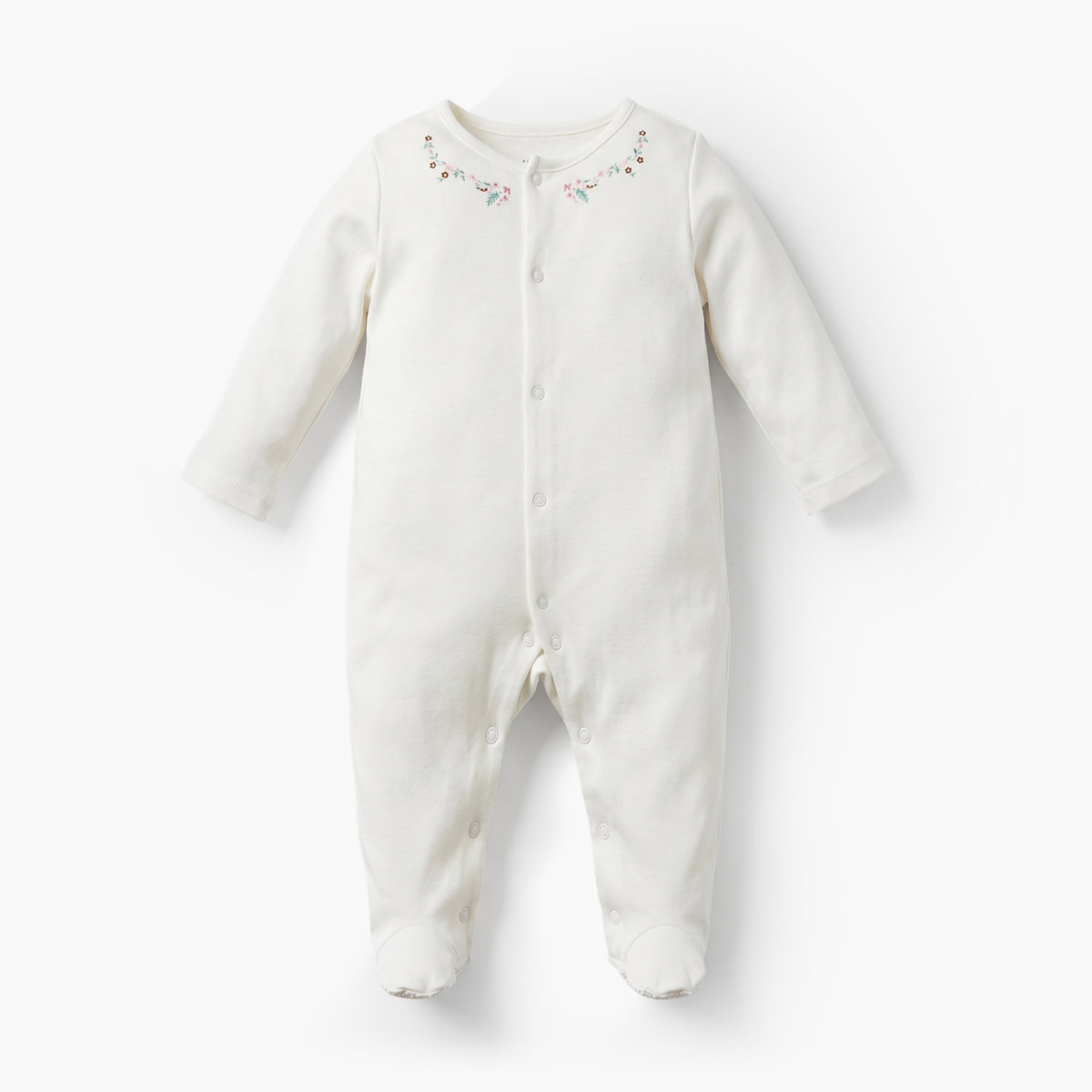 Pack of 5 Juniors Cotton Crew Neck Long Sleeves Sleepsuit with Snap Button Closure