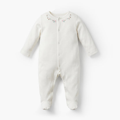 Pack of 5 Juniors Cotton Crew Neck Long Sleeves Sleepsuit with Snap Button Closure