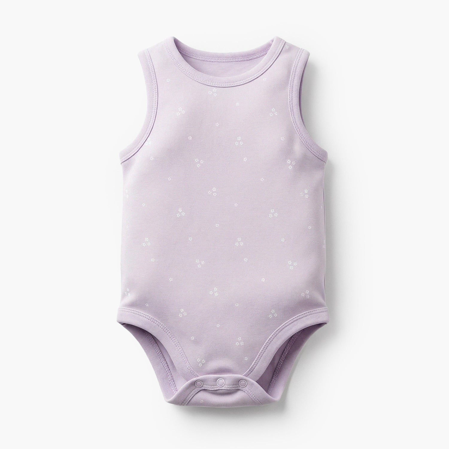 Pack of 7 Juniors Bamboo Cotton Round Neck Sleeveless Bodysuit with Floral Print