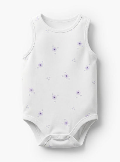 Pack of 7 Juniors Bamboo Cotton Round Neck Sleeveless Bodysuit with Floral Print-baby-girls-clothing-bodysuits-image-3