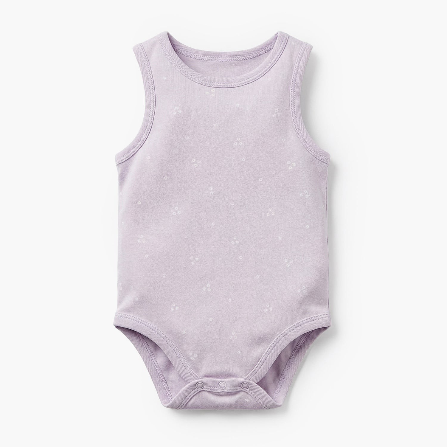 Pack of 7 Juniors Bamboo Cotton Round Neck Sleeveless Bodysuit with Floral Print