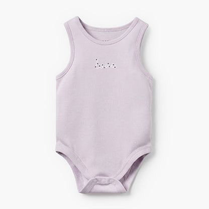 Pack of 7 Juniors Bamboo Cotton Round Neck Sleeveless Bodysuit with Floral Print