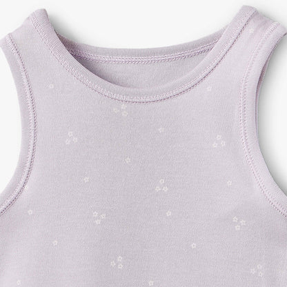 Pack of 7 Juniors Bamboo Cotton Round Neck Sleeveless Bodysuit with Floral Print