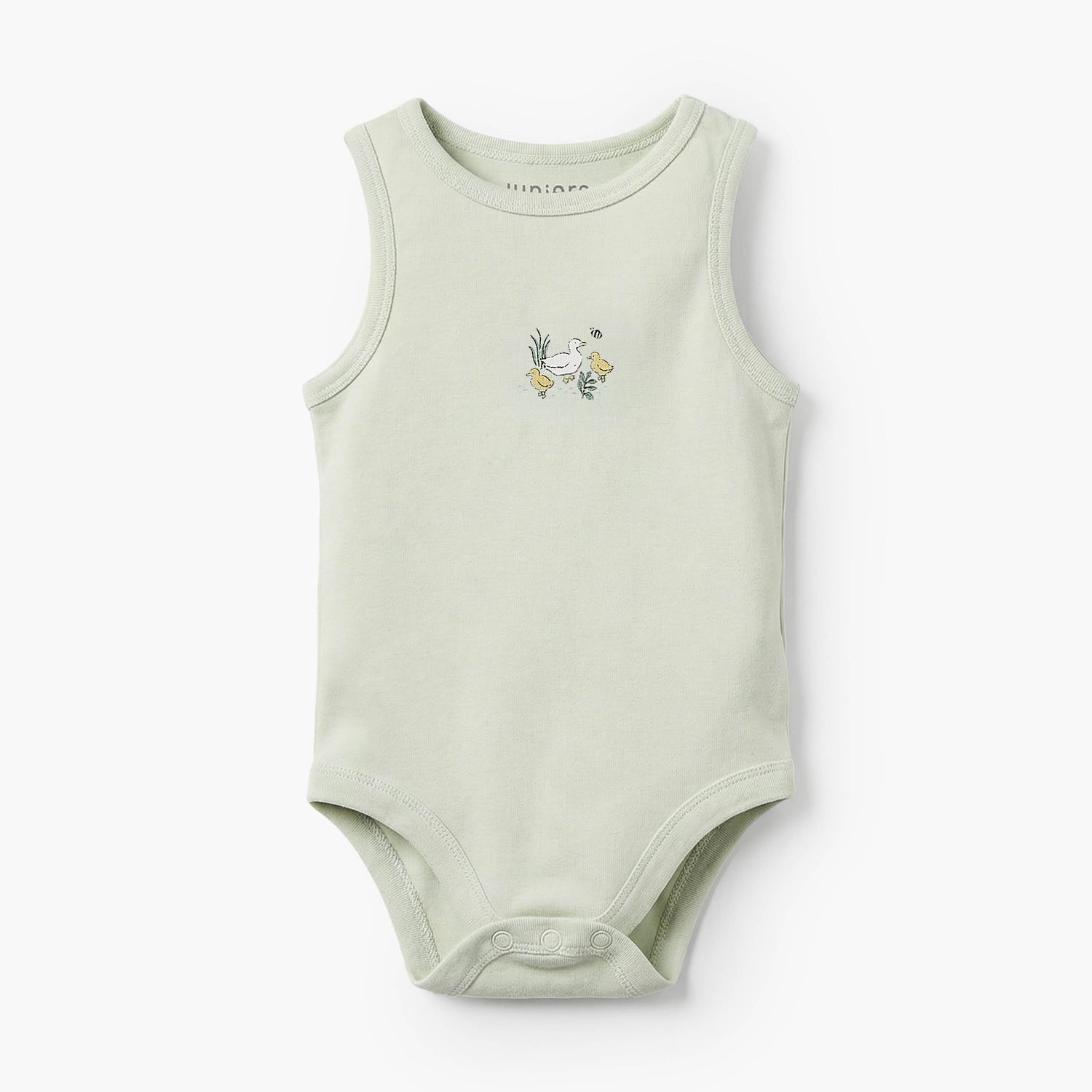Pack of 7 Juniors Crew Neck Sleeveless Bodysuit with Duck Print