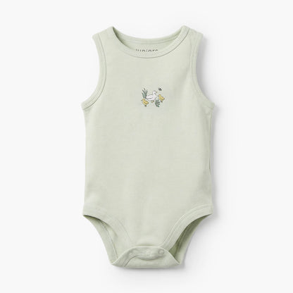 Pack of 7 Juniors Crew Neck Sleeveless Bodysuit with Duck Print