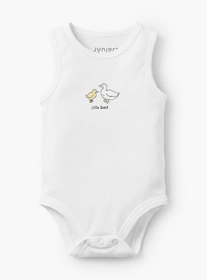 Pack of 7 Juniors Crew Neck Sleeveless Bodysuit with Duck Print-baby-boys-clothing-bodysuits-image-3