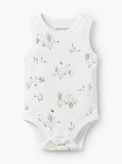 Pack of 7 Juniors Crew Neck Sleeveless Bodysuit with Duck Print-baby-boys-clothing-bodysuits-image-4