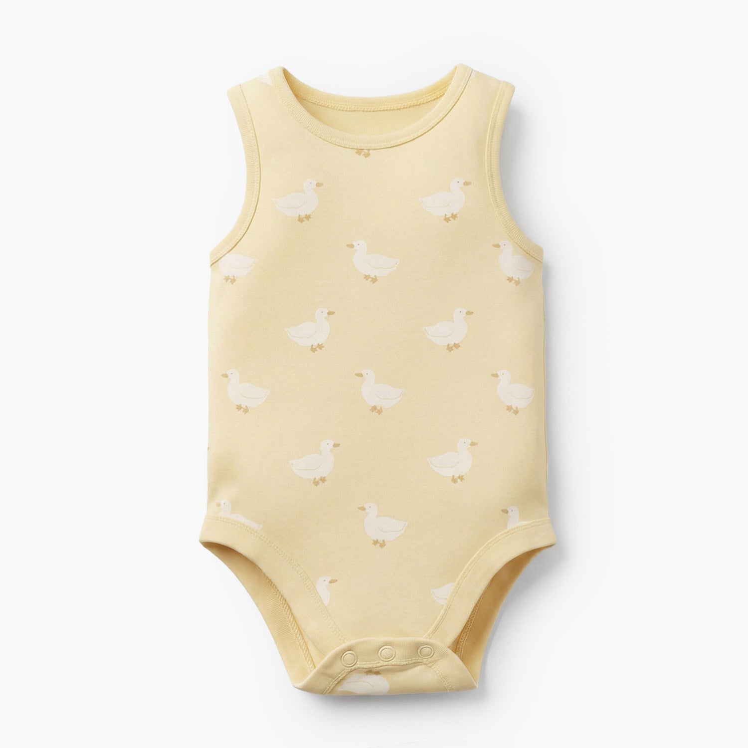 Pack of 7 Juniors Crew Neck Sleeveless Bodysuit with Duck Print