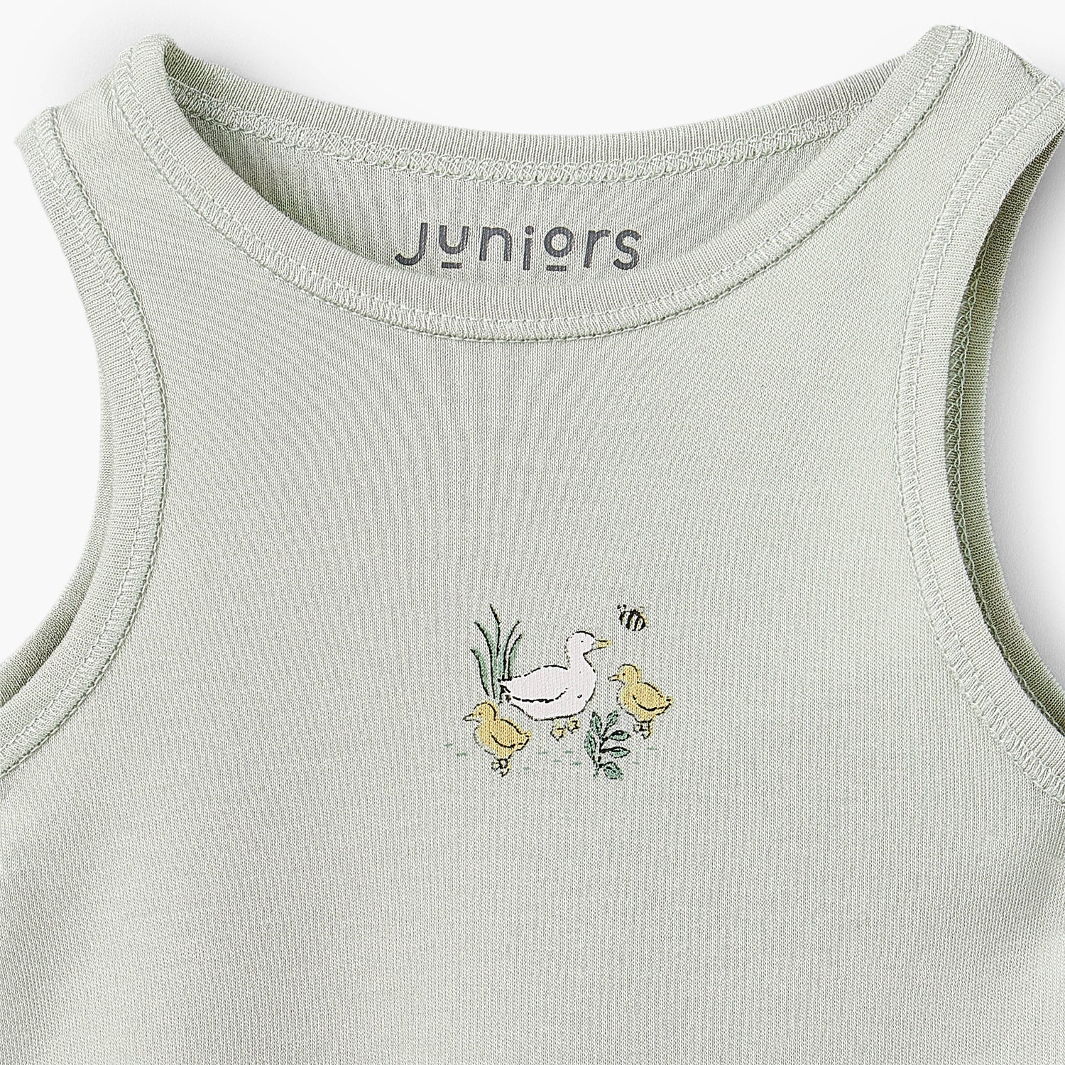 Pack of 7 Juniors Crew Neck Sleeveless Bodysuit with Duck Print