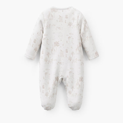 Pack of 5 Juniors Crew Neck Long Sleeves Sleepsuit with Safari Print