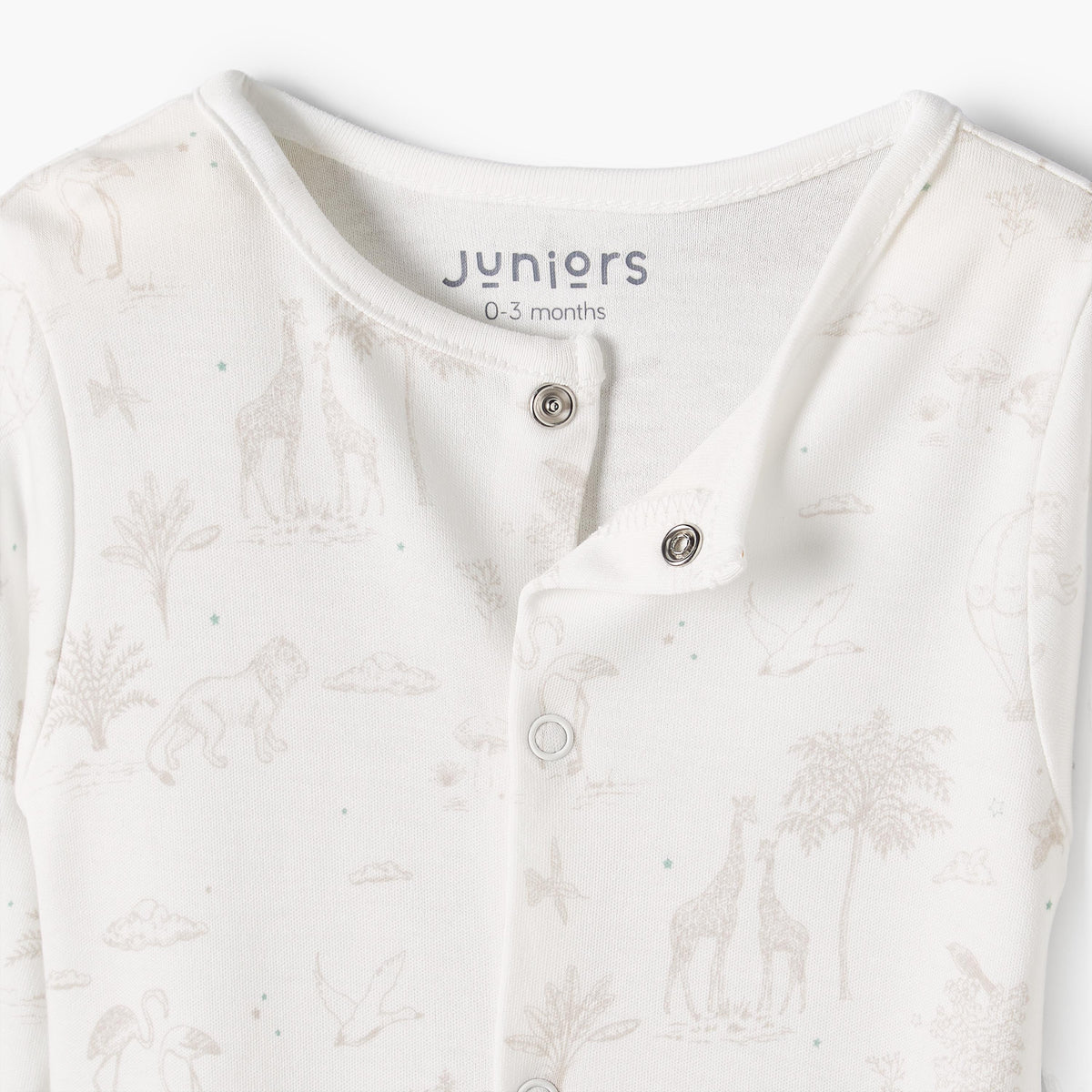 Pack of 5 Juniors Crew Neck Long Sleeves Sleepsuit with Safari Print
