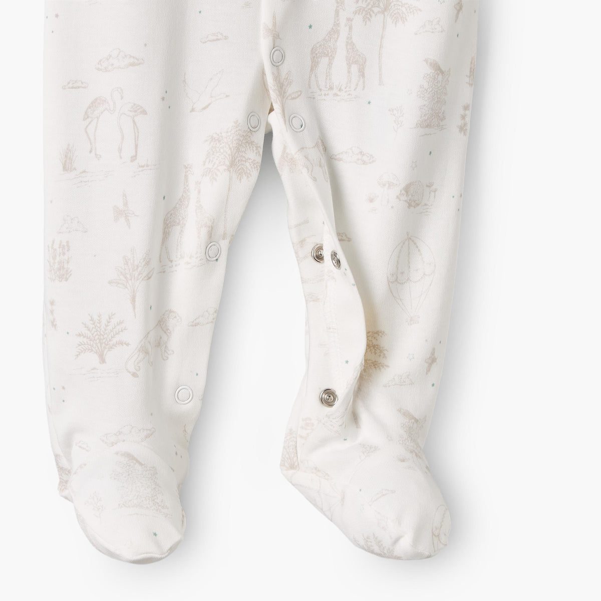 Pack of 5 Juniors Crew Neck Long Sleeves Sleepsuit with Safari Print