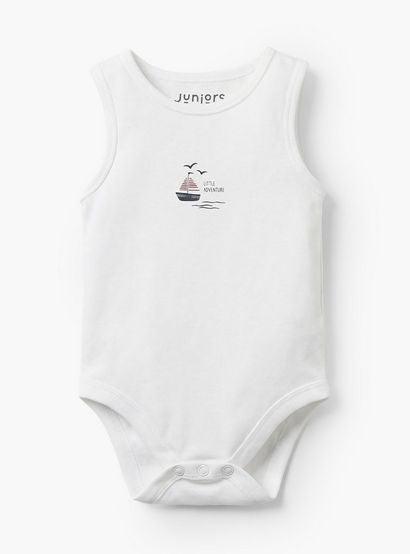 Pack of 7 Juniors Round Neck Sleeveless Bodysuit with Nautical Print-baby-boys-clothing-bodysuits-image-5
