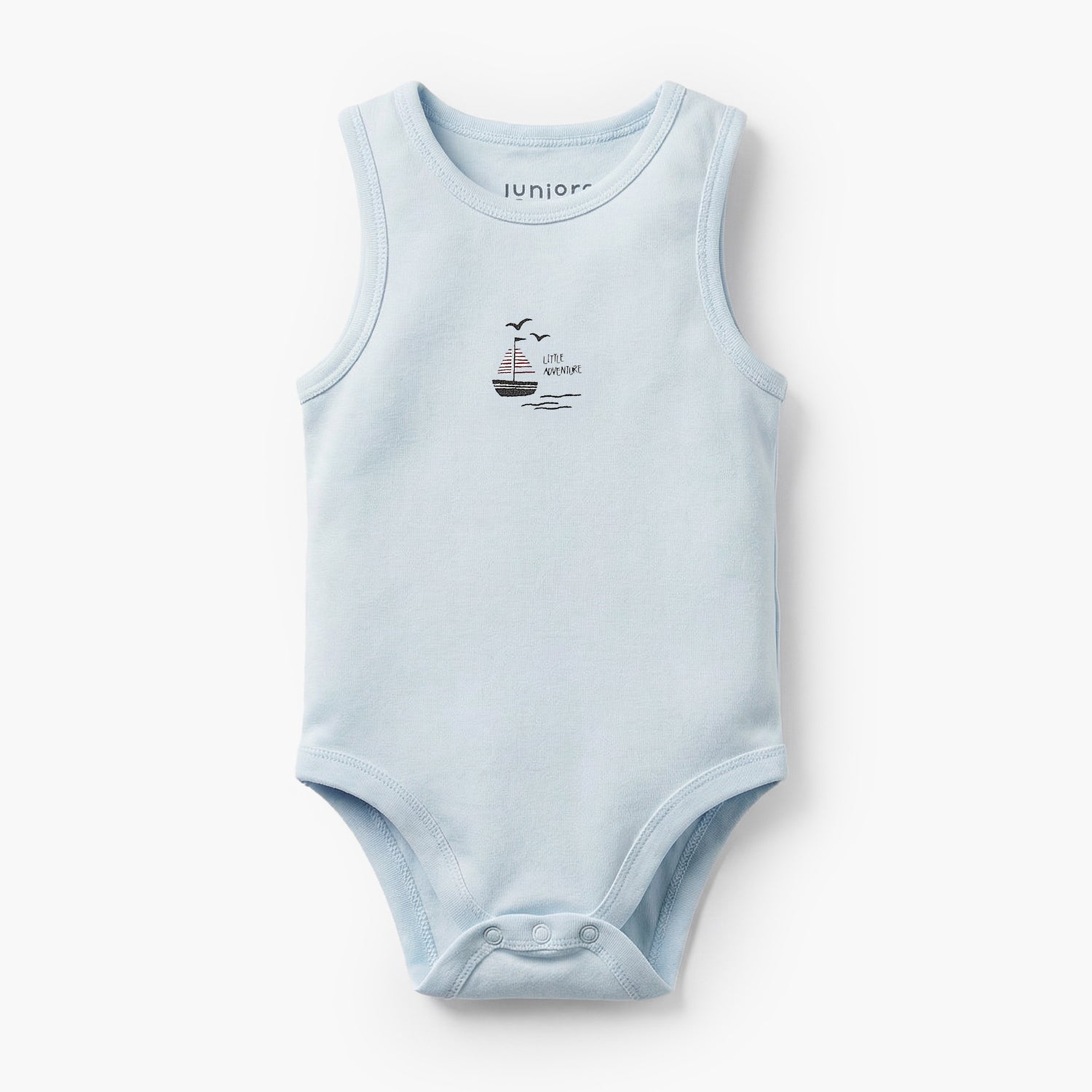 Pack of 7 Juniors Round Neck Sleeveless Bodysuit with Nautical Print