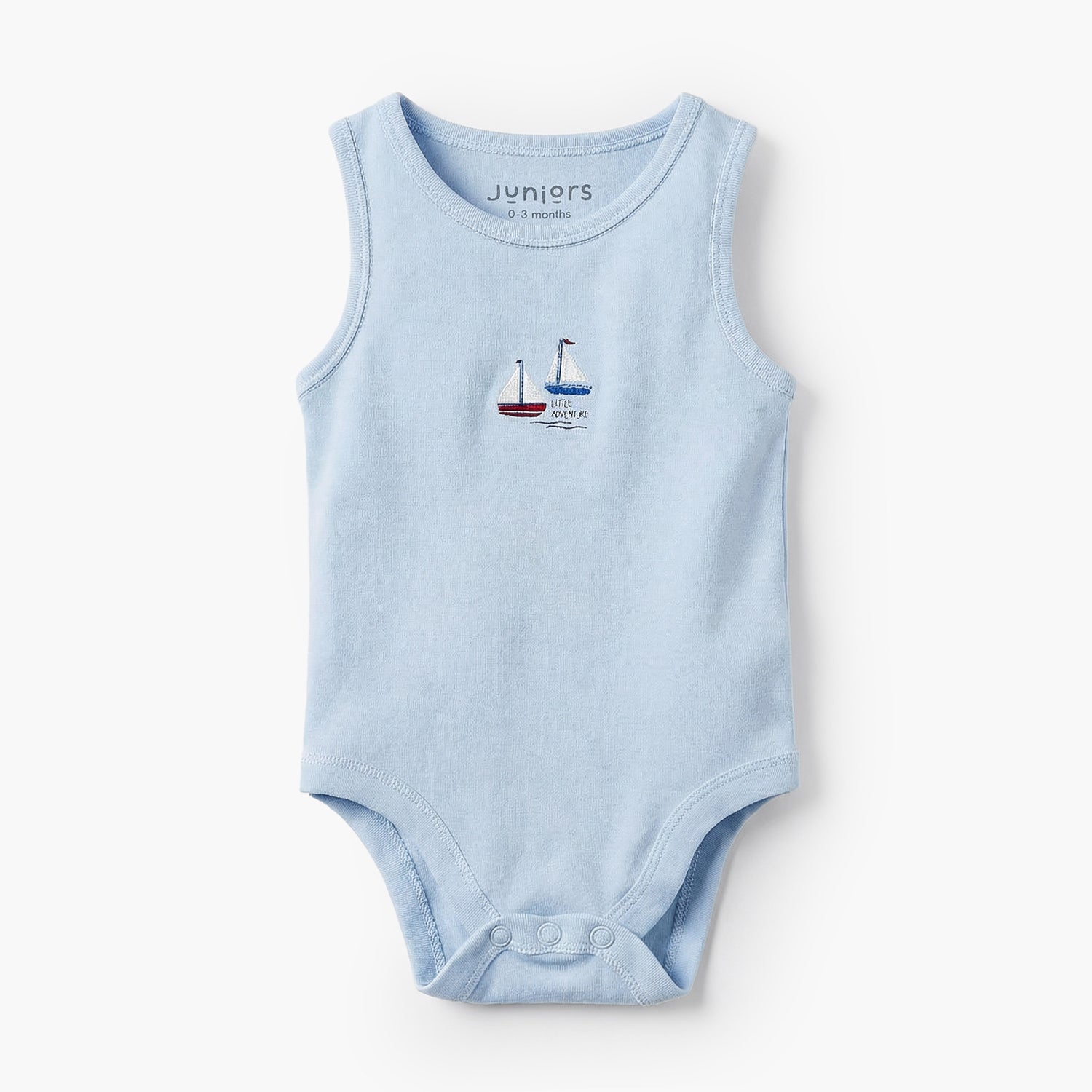 Pack of 7 Juniors Round Neck Sleeveless Bodysuit with Nautical Print