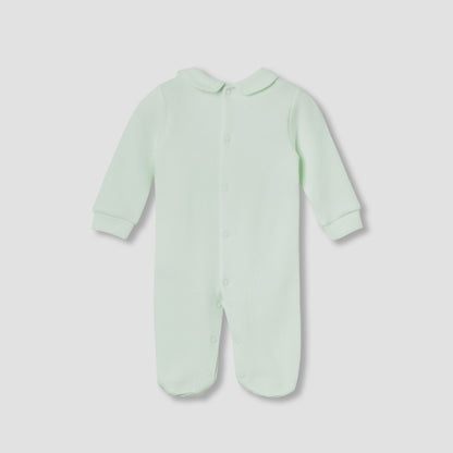 Giggles Collared Neck Sleepsuit with Snap Button Closure - Cotton - Long Sleeves