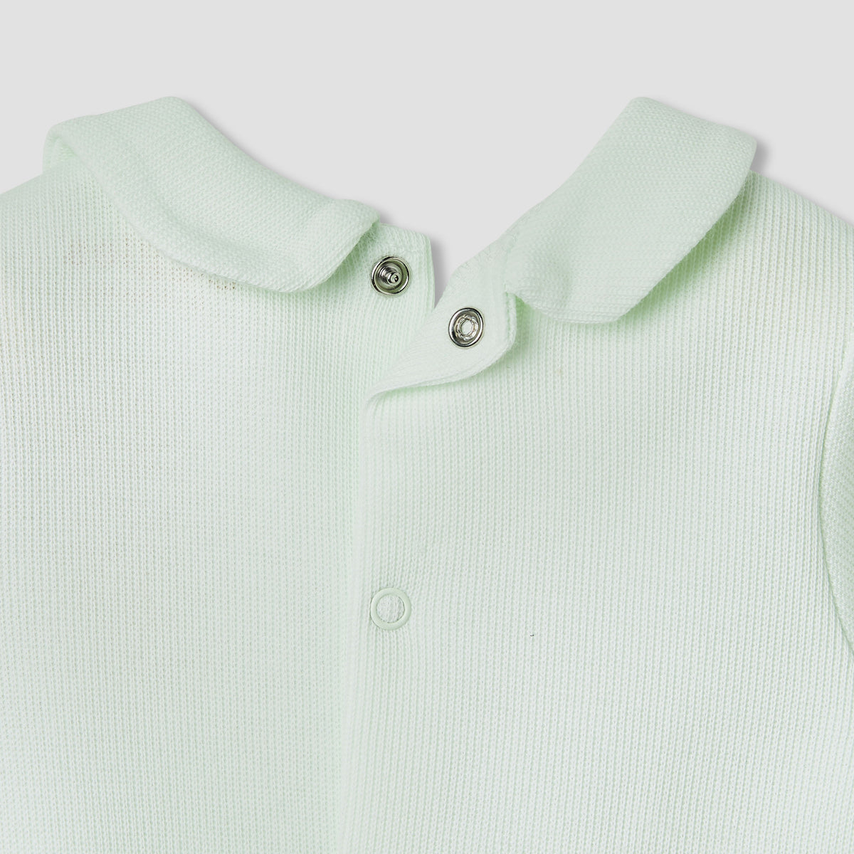 Giggles Collared Neck Sleepsuit with Snap Button Closure - Cotton - Long Sleeves