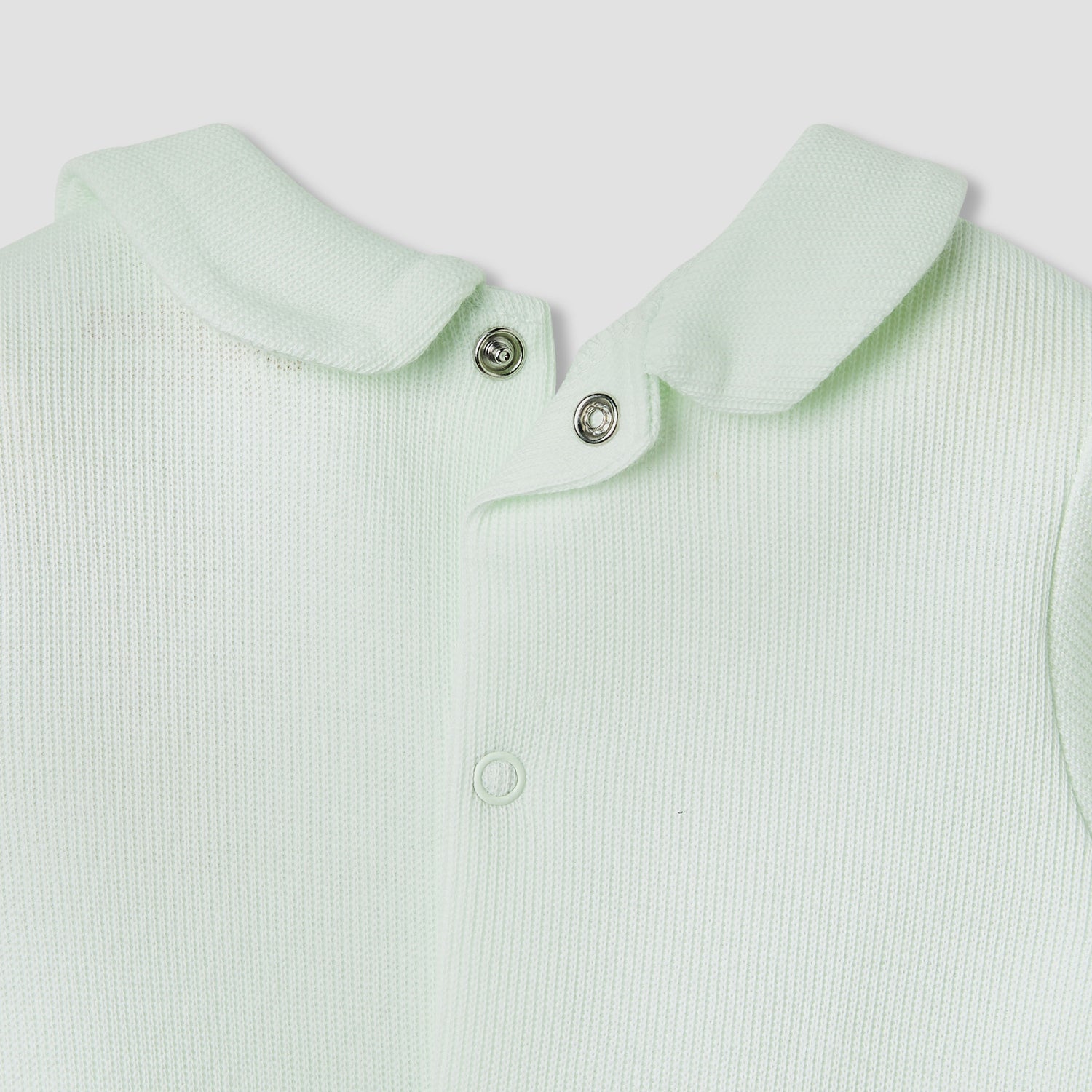 Giggles Collared Neck Sleepsuit with Snap Button Closure - Cotton - Long Sleeves