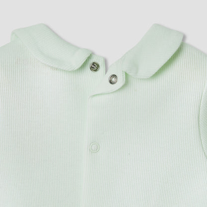 Giggles Collared Neck Sleepsuit with Snap Button Closure - Cotton - Long Sleeves