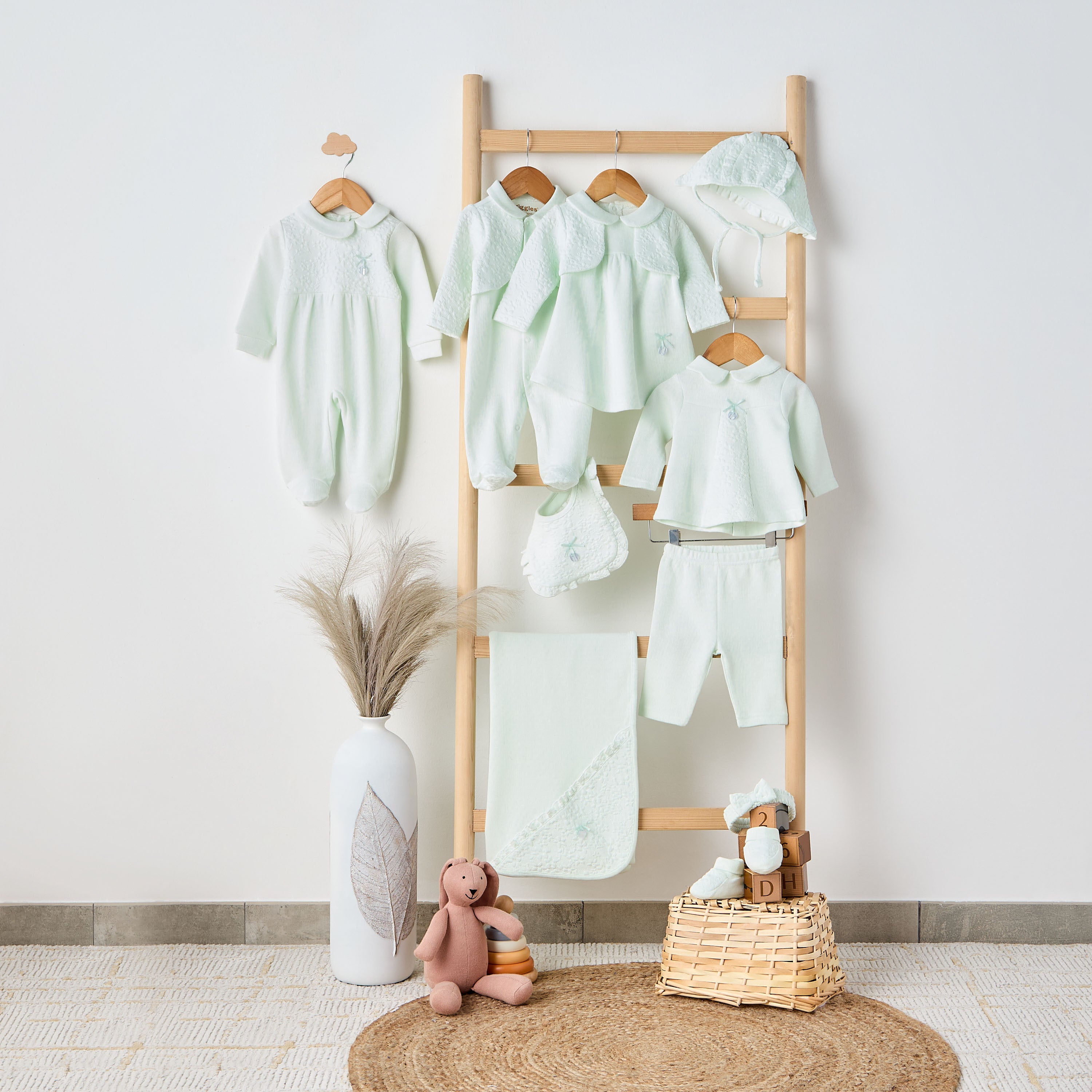 Giggles Collared Neck Sleepsuit with Snap Button Closure - Cotton - Long Sleeves