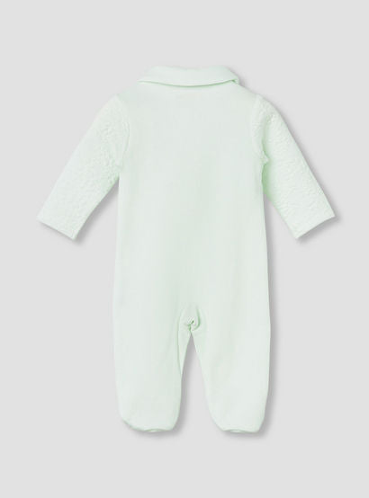 Giggles Collared Neck Sleepsuit with Snap Button Closure - Cotton - Long Sleeves-baby-girls-clothing-nightwear-sleepsuits-image-3