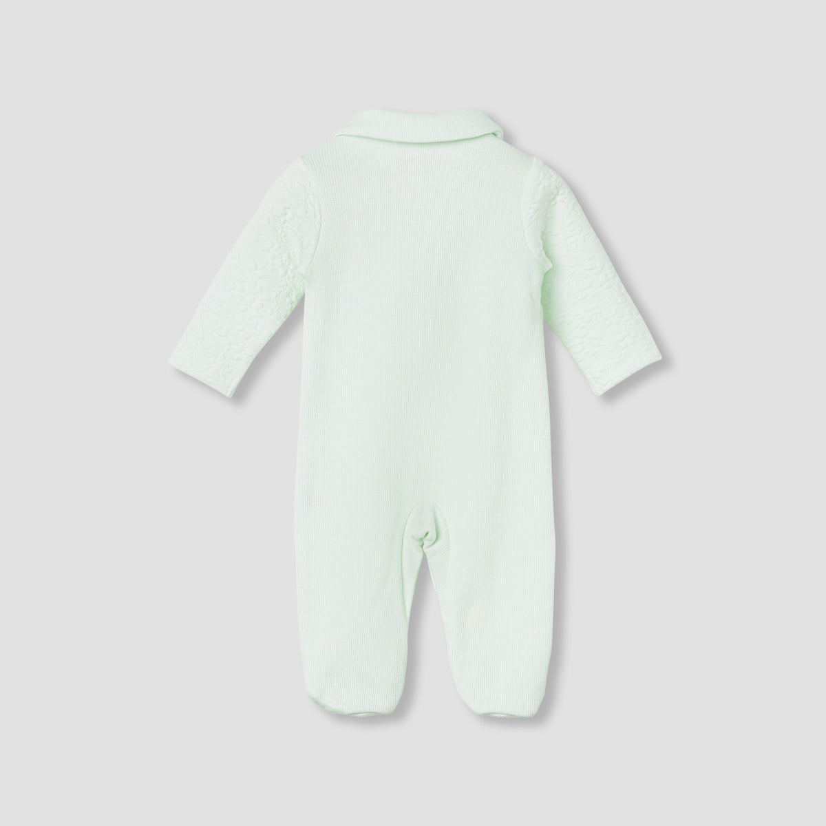 Giggles Collared Neck Sleepsuit with Snap Button Closure - Cotton - Long Sleeves