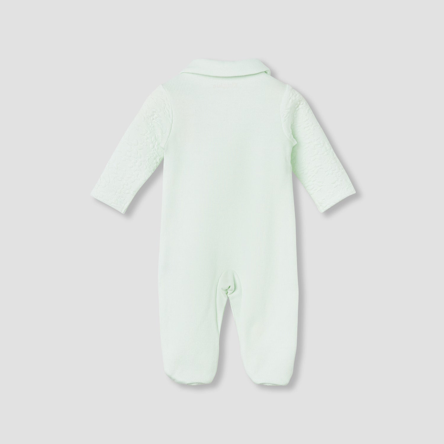 Giggles Collared Neck Sleepsuit with Snap Button Closure - Cotton - Long Sleeves