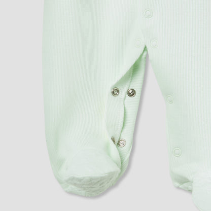 Giggles Collared Neck Sleepsuit with Snap Button Closure - Cotton - Long Sleeves