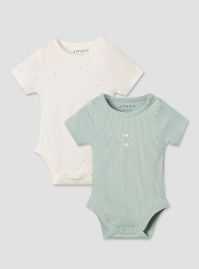 Juniors Round Neck Bodysuit with Snap Button Closure - Short Sleeves - Set of 2-baby-boys-clothing-multipacks-image-1