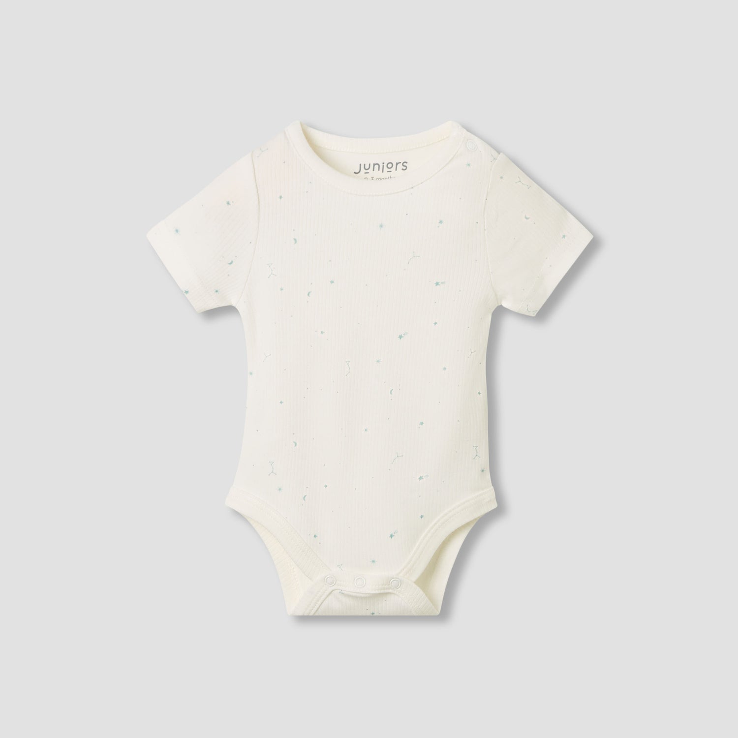 Juniors Round Neck Bodysuit with Snap Button Closure - Short Sleeves - Set of 2