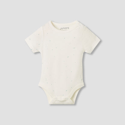 Juniors Round Neck Bodysuit with Snap Button Closure - Short Sleeves - Set of 2
