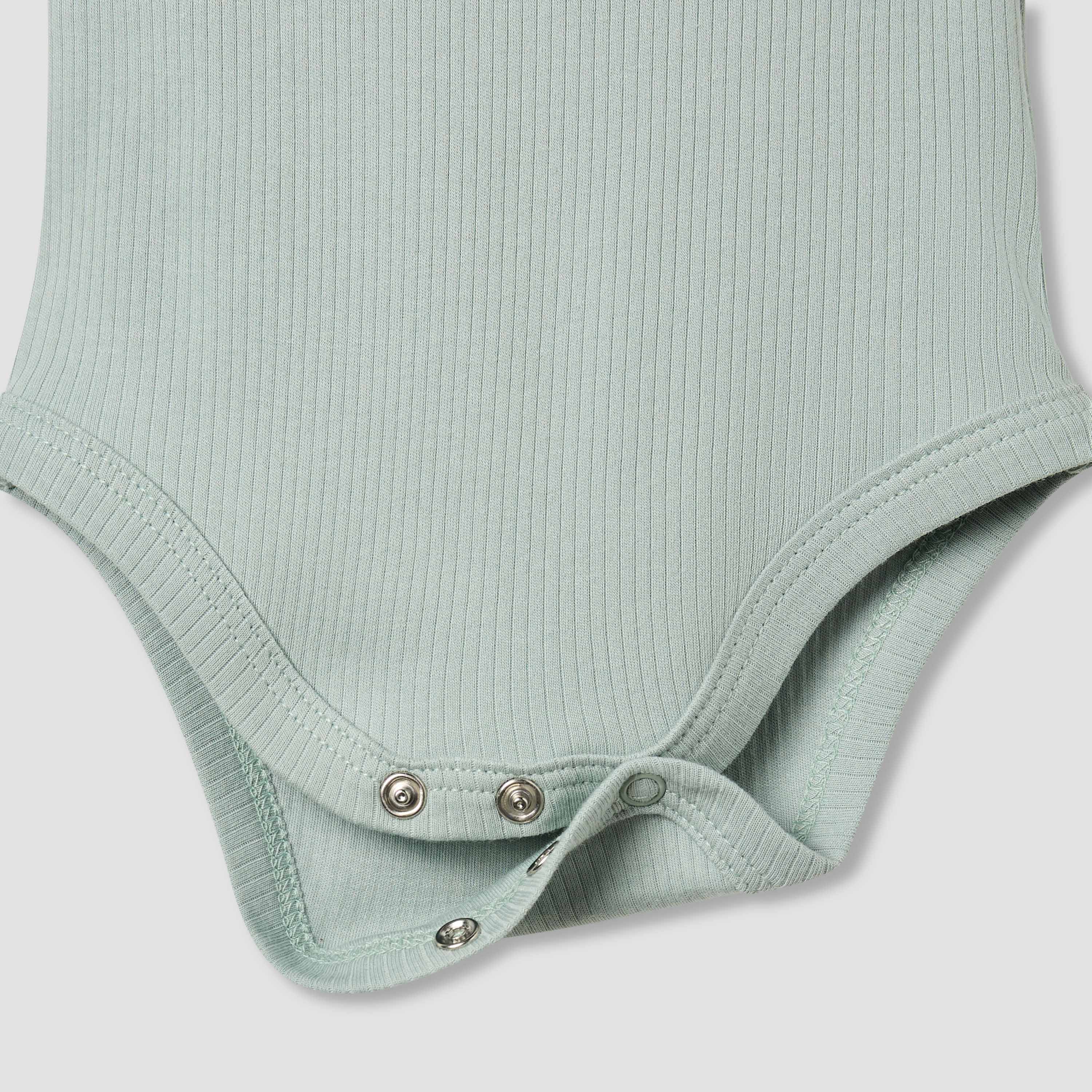 Juniors Round Neck Bodysuit with Snap Button Closure - Short Sleeves - Set of 2