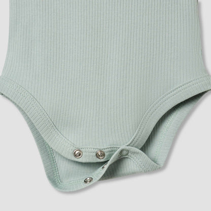 Juniors Round Neck Bodysuit with Snap Button Closure - Short Sleeves - Set of 2