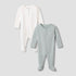 Juniors Round Neck Sleepsuit with Snap Button Closure - Long Sleeves - Set of 2 - Multicolour / 0-3 mths