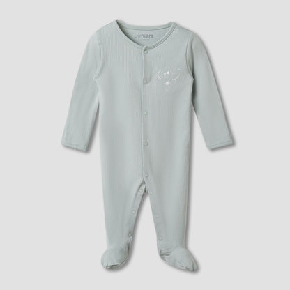 Juniors Round Neck Sleepsuit with Snap Button Closure - Long Sleeves - Set of 2