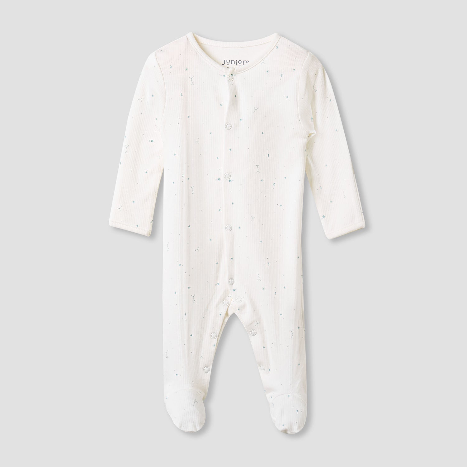 Juniors Round Neck Sleepsuit with Snap Button Closure - Long Sleeves - Set of 2