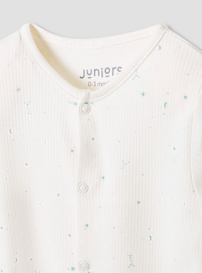 Juniors Round Neck Sleepsuit with Snap Button Closure - Long Sleeves - Set of 2-baby-boys-clothing-nightwear-sleepsuits-image-4