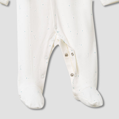Juniors Round Neck Sleepsuit with Snap Button Closure - Long Sleeves - Set of 2
