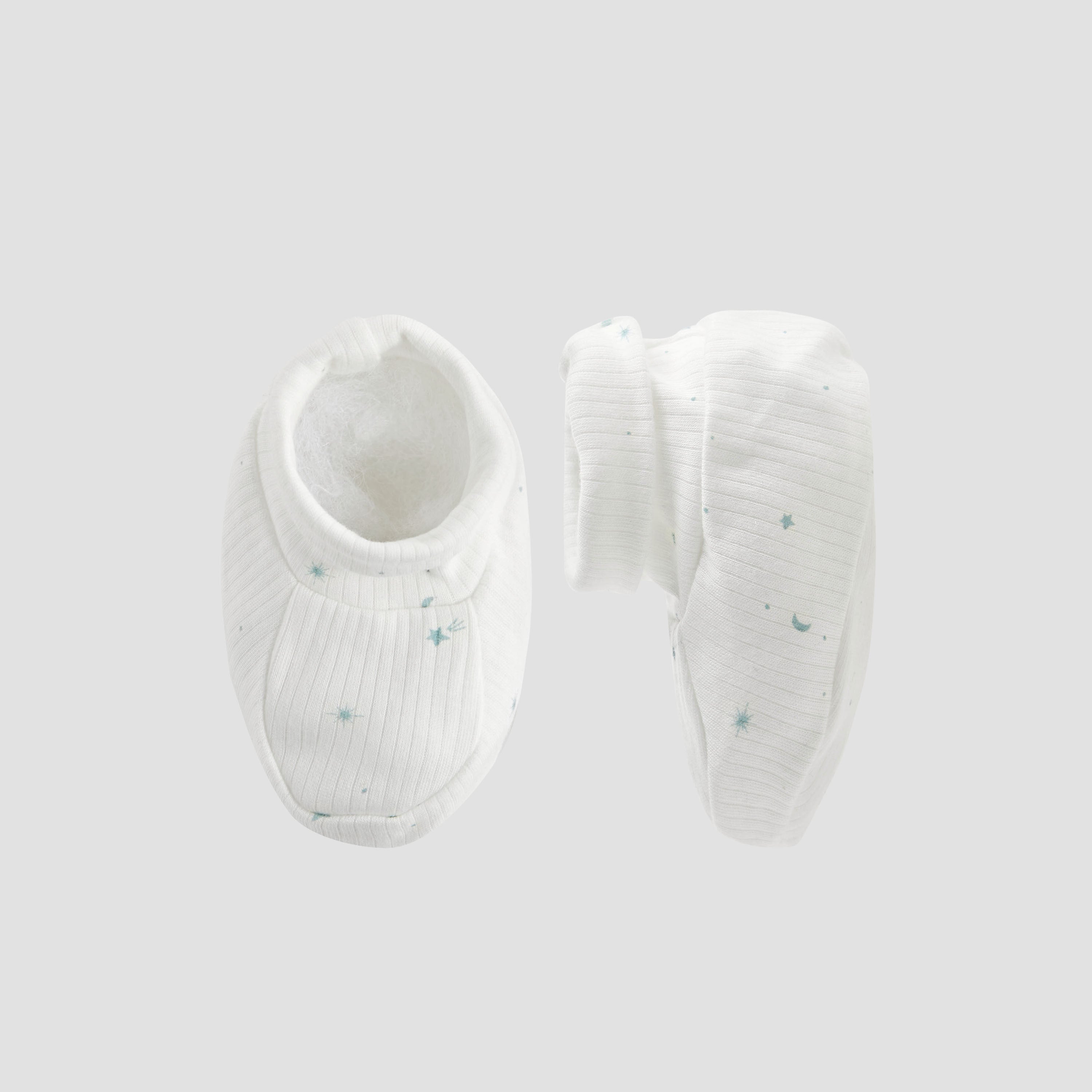 Juniors Boys Booties with Ribbed Texture - Soft Fabric - Set of 2