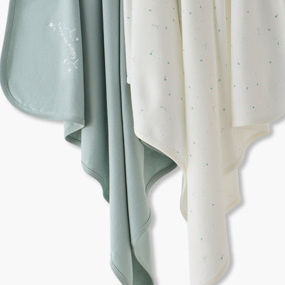 Pack of 2 Juniors Receiving Blanket with Celestial Print
