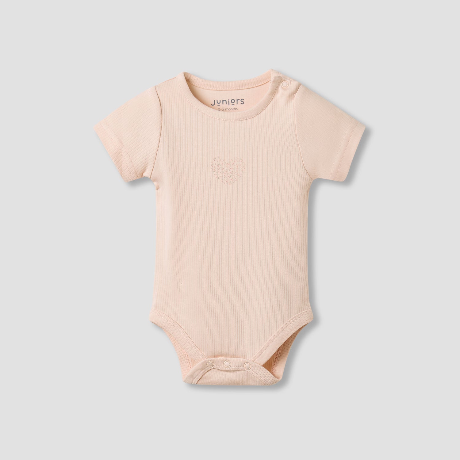Juniors Round Neck Bodysuit with Snap Button Closure - Short Sleeves - Set of 2