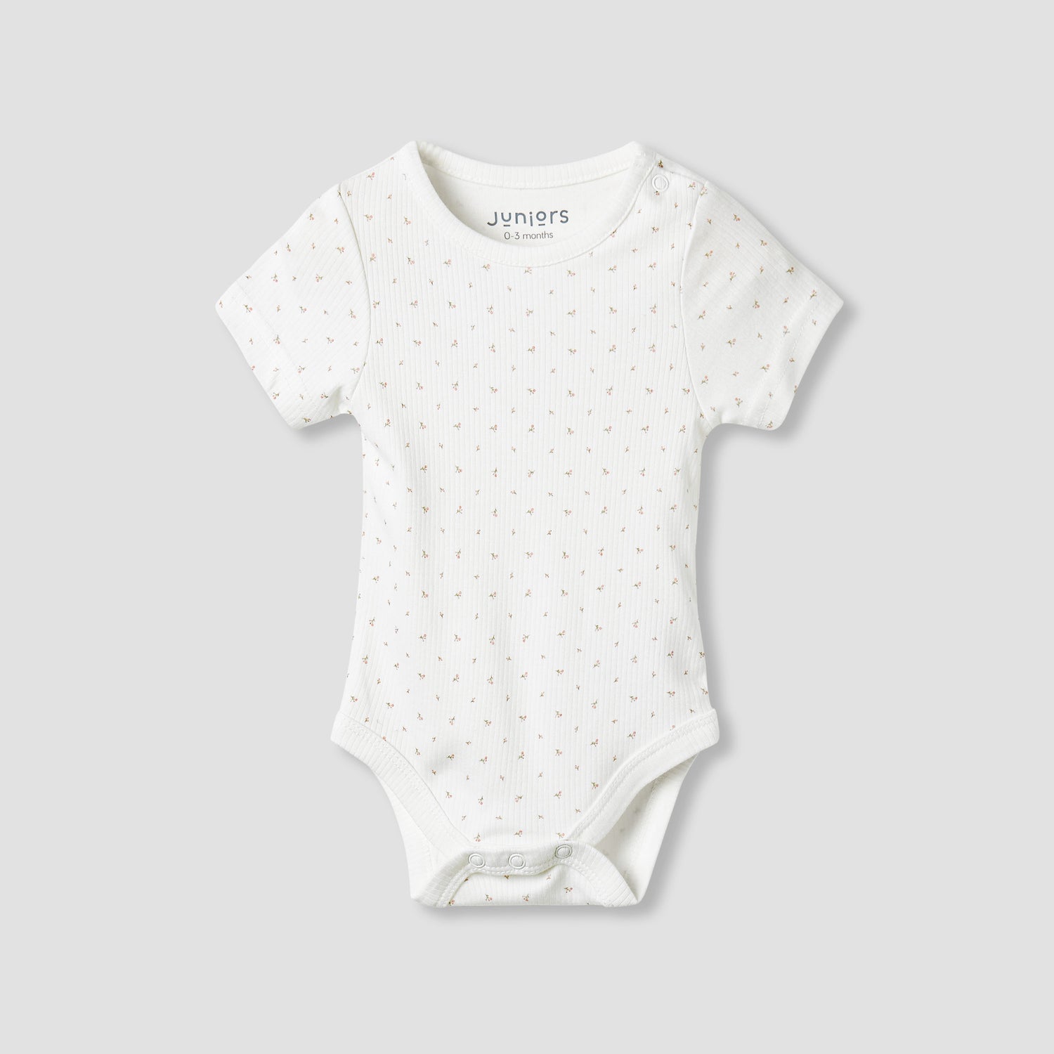 Juniors Round Neck Bodysuit with Snap Button Closure - Short Sleeves - Set of 2