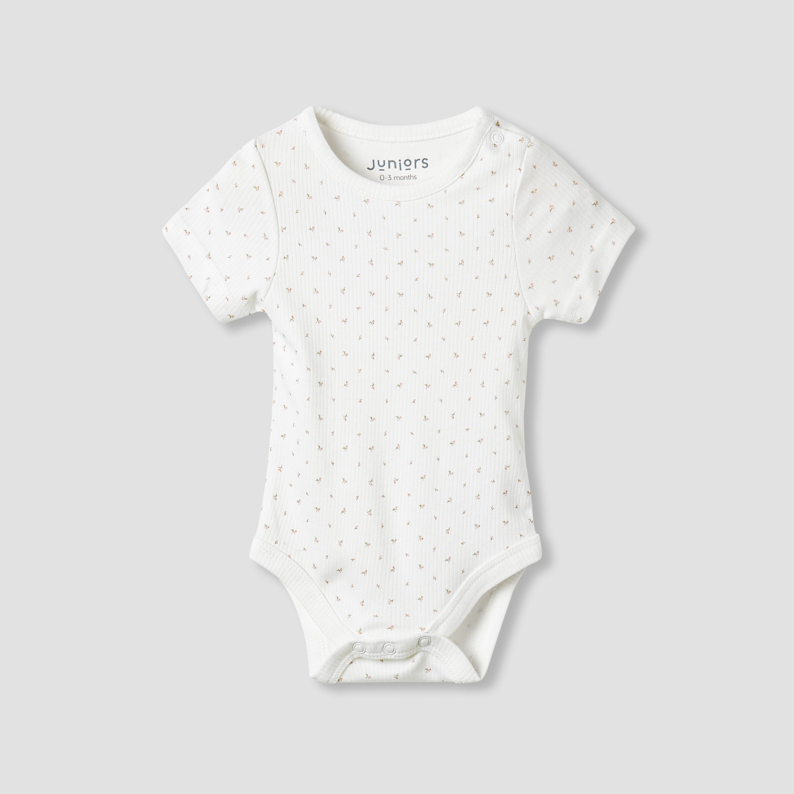 Juniors Round Neck Bodysuit with Snap Button Closure - Short Sleeves - Set of 2
