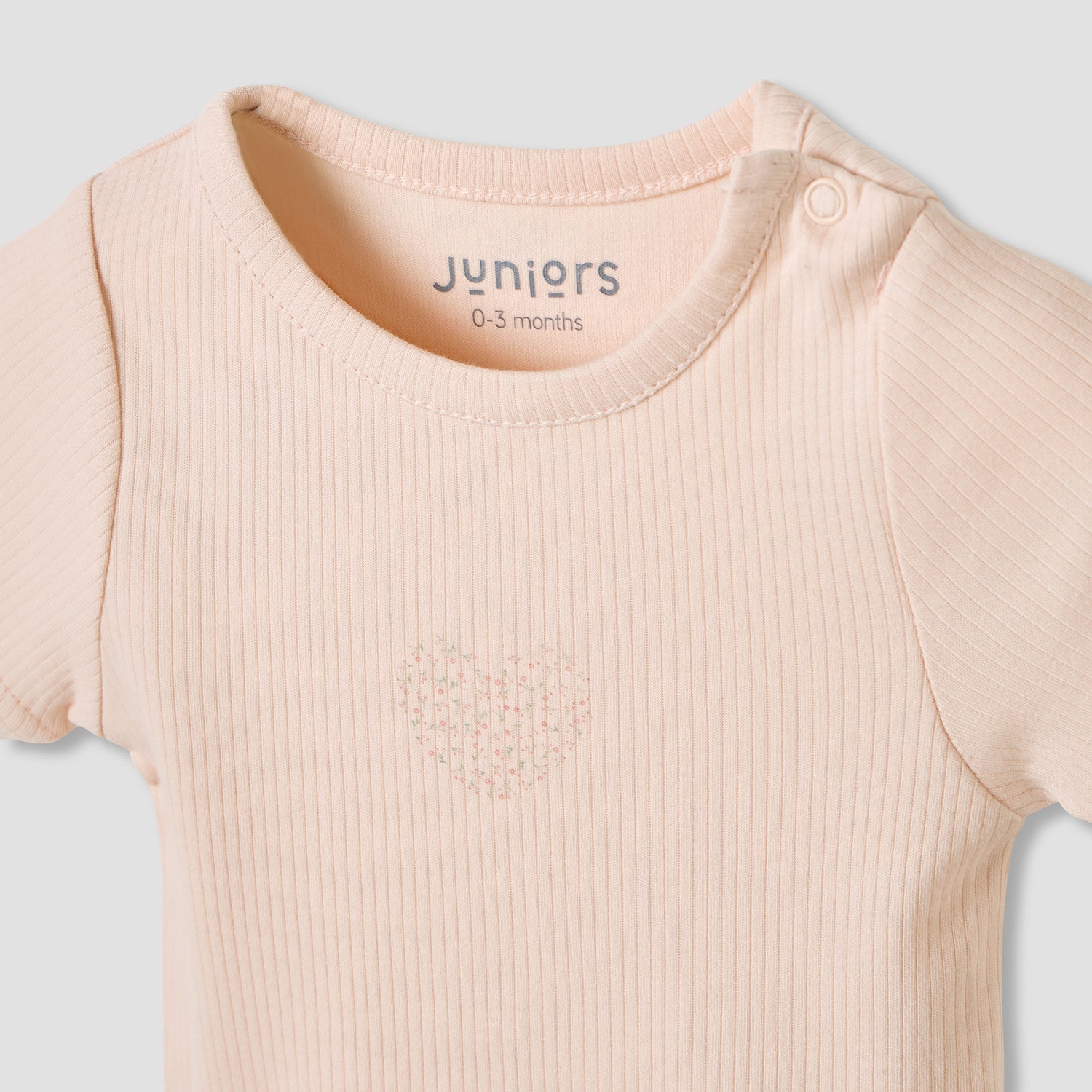 Juniors Round Neck Bodysuit with Snap Button Closure - Short Sleeves - Set of 2