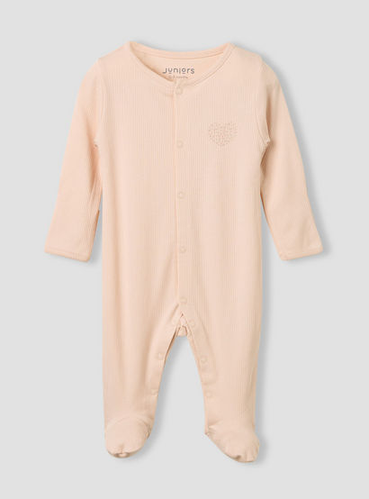 Juniors Round Neck Sleepsuit with Snap Button Closure - Long Sleeves - Set of 2-baby-girls-clothing-nightwear-sleepsuits-image-2