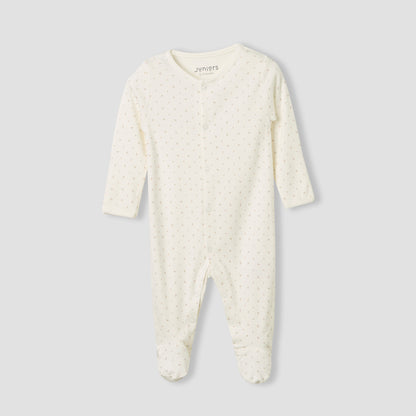 Juniors Round Neck Sleepsuit with Snap Button Closure - Long Sleeves - Set of 2