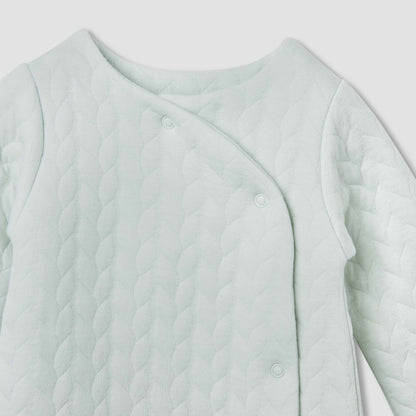 Juniors Jacquard Textured Sleepsuit with Long Sleeves