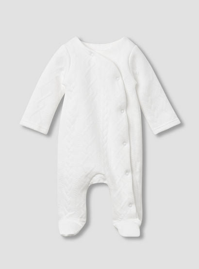 Juniors Jacquard Textured Sleepsuit with Long Sleeves-baby-girls-clothing-nightwear-sleepsuits-image-1